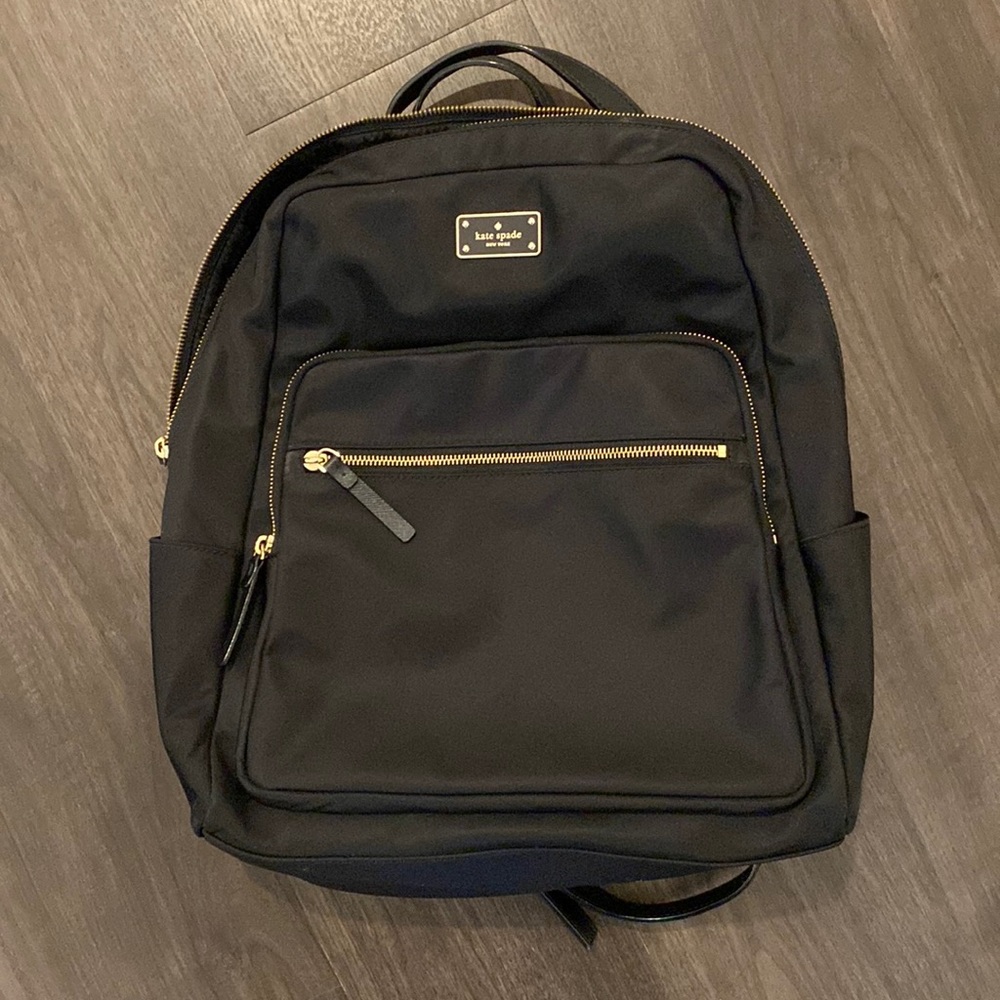 Kate Spade black nylon backpack